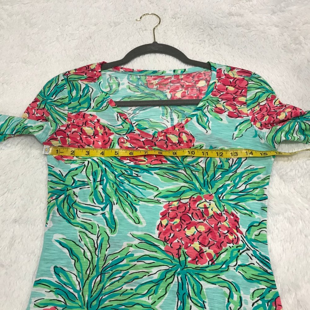 Lilly Pulitzer Womens V-Neck Long Sleeve Tee Xs Gr View 3